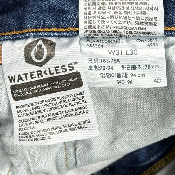 Levi’s 501 Original Button Fly Straight Leg Jeans W31 Dark Blue Denim Men’s - Picture 9 of 12